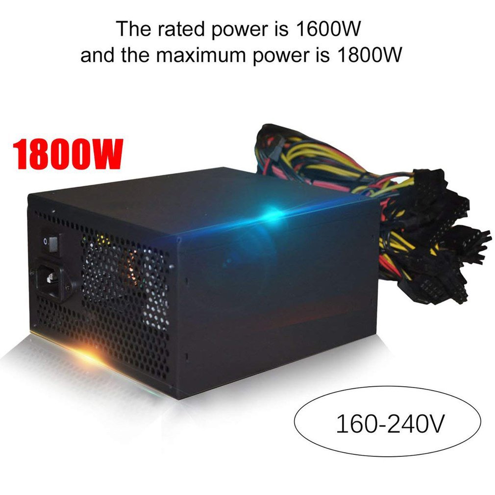 Power Graphics Card 2000W Multi-Channel Silent 1600W Mining Chassis Power Supply