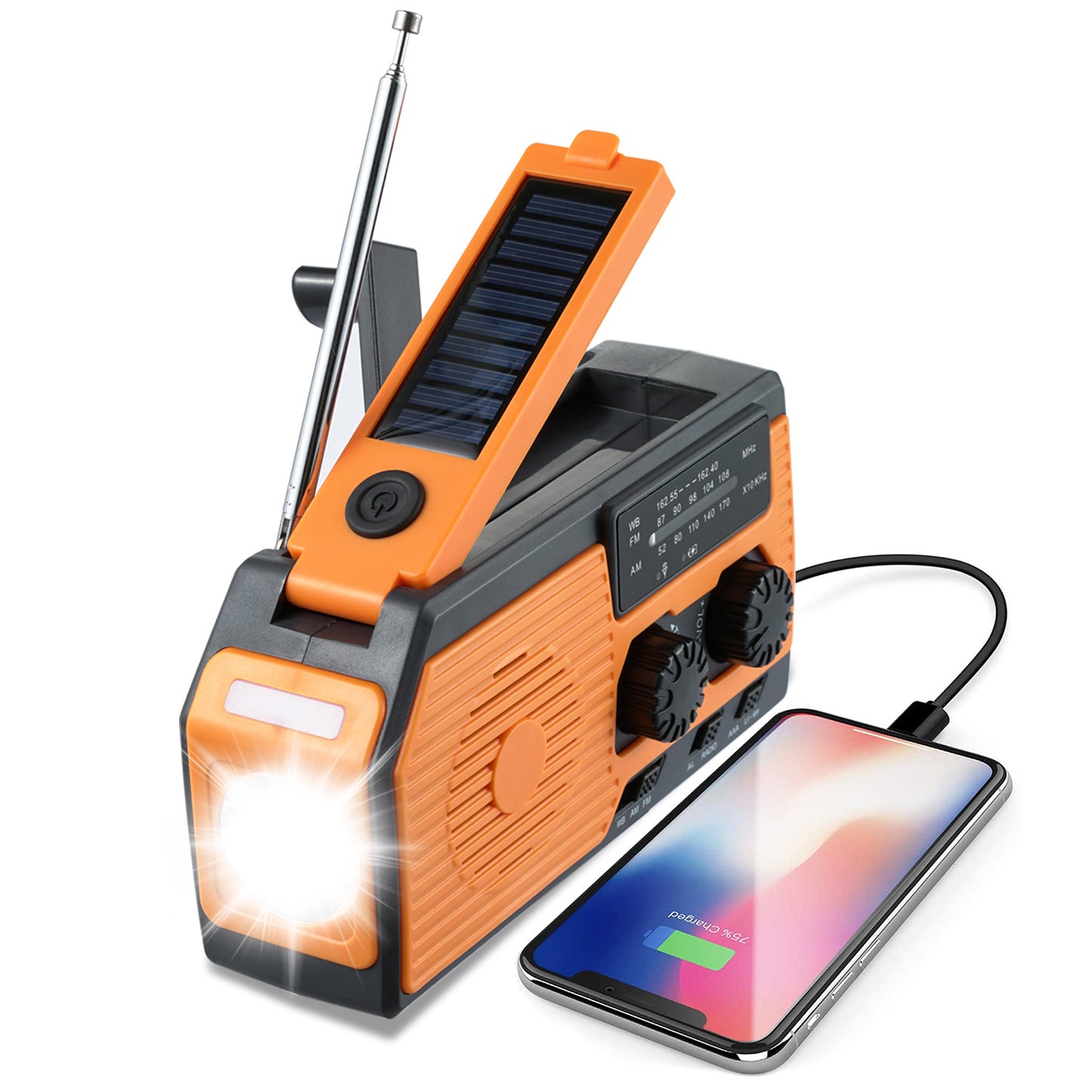 Solar Rechargeable Emergency Radio with Lighting