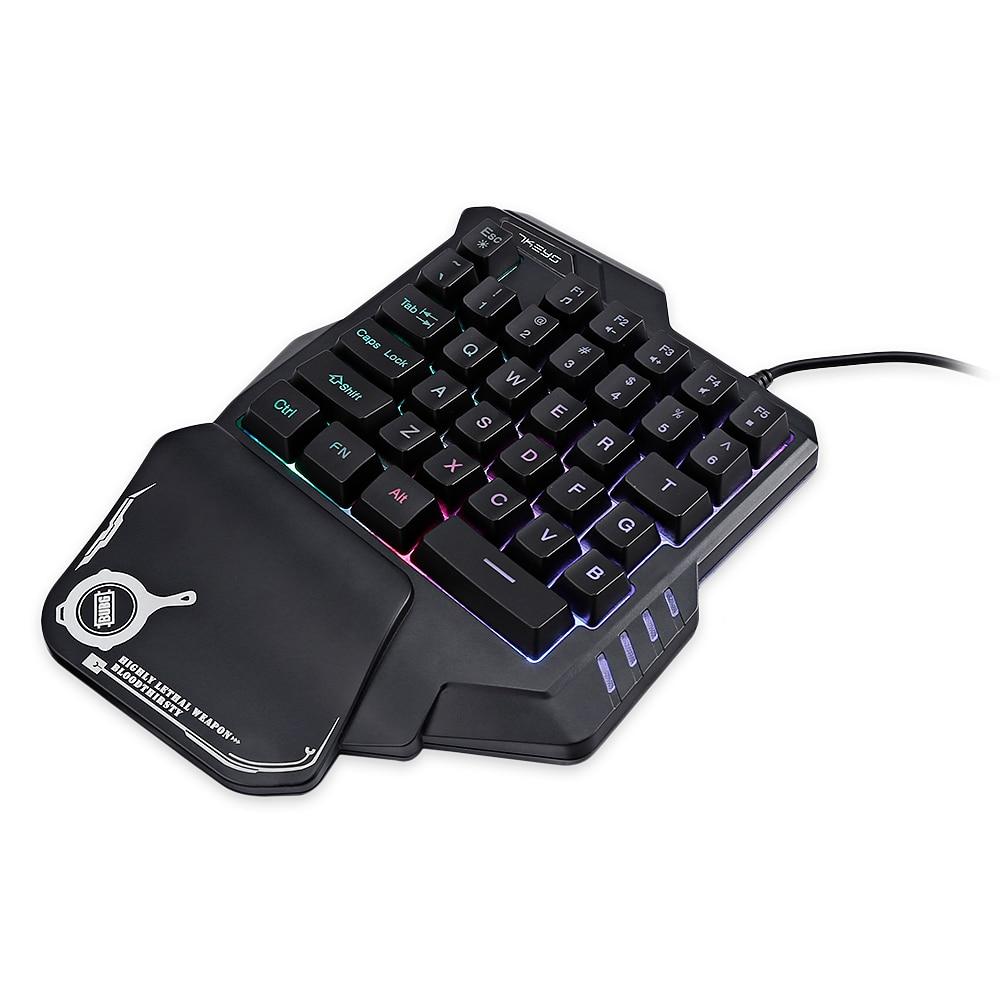 One-Handed Mechanical Gaming Keyboard RGB Backlit Portable Mini Gaming Keypad Game Controller