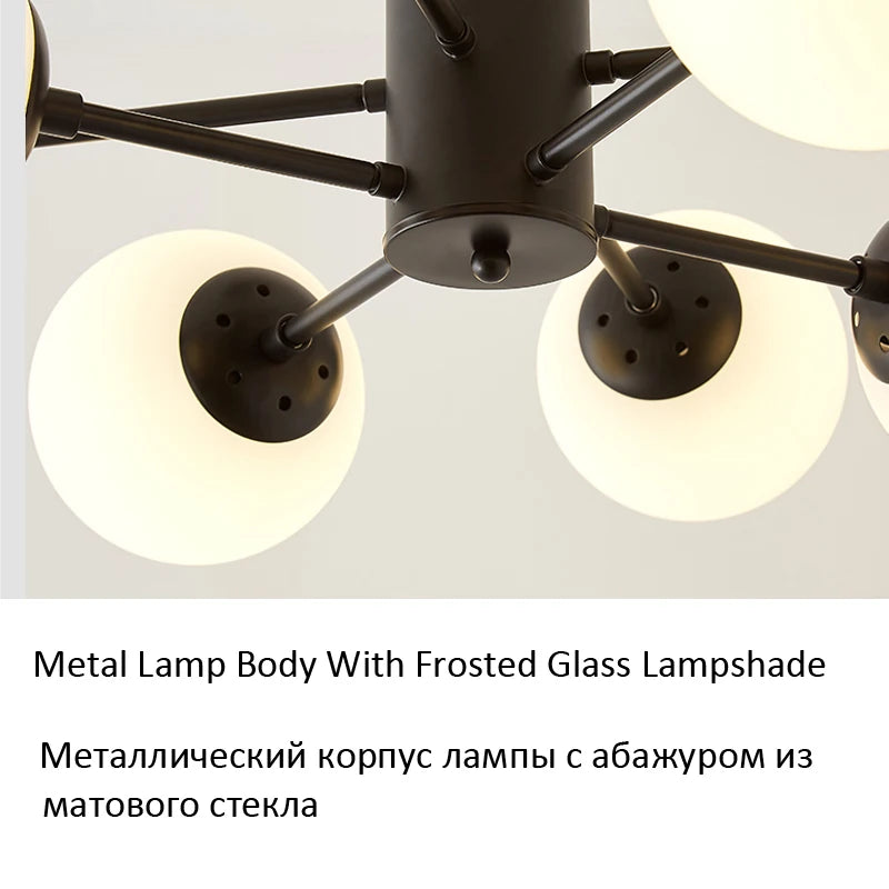 Modern Glass Chandelier Lighting Ceiling Chandeliers Light For Dining Living Room Bedroom Kitchen Indoor Lustre Fixture Lights