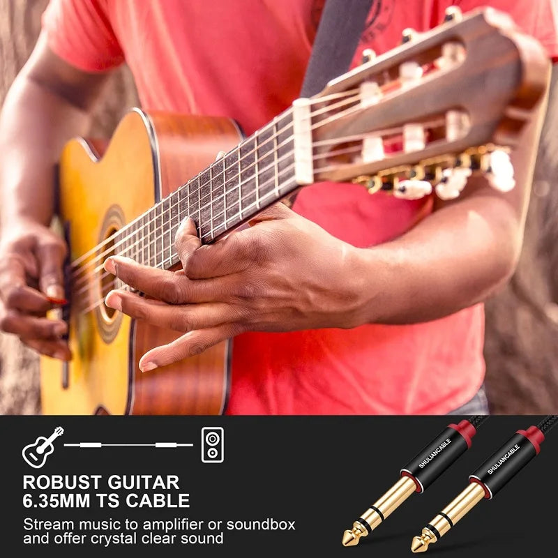 Shuliancable Guitar Instrument Cable, 6.35mm (1/4) TRS Stereo Audio Cable for Electric Guitar,Mandolin, Bass, Amplifier