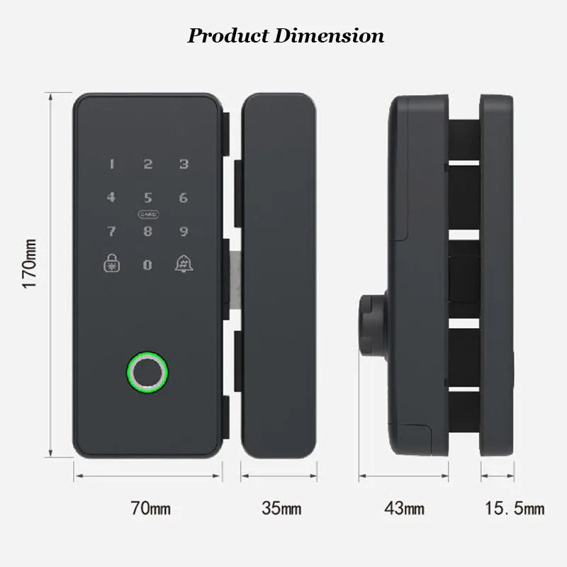 Smart Lock For Glass Door Wooden Door Or TTLOCK APP Wifi Tuya Smart Biometric Fingerprint Lock Electronic Door Lock Digital Lock