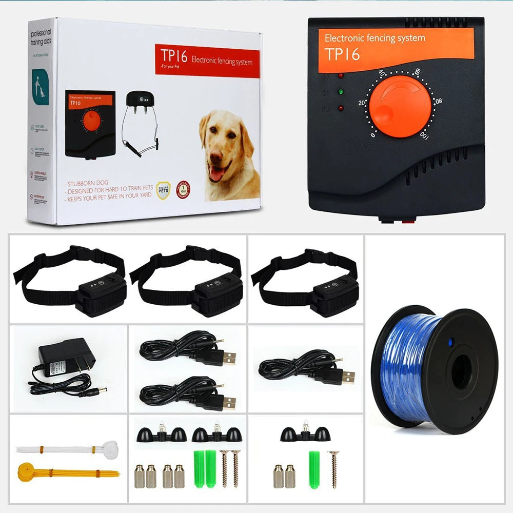 5625 Square Meters TP16 Pet Dog Electric Fence Waterproof Rechargeable Training Electric shock Dogs Collar Dog Supplies