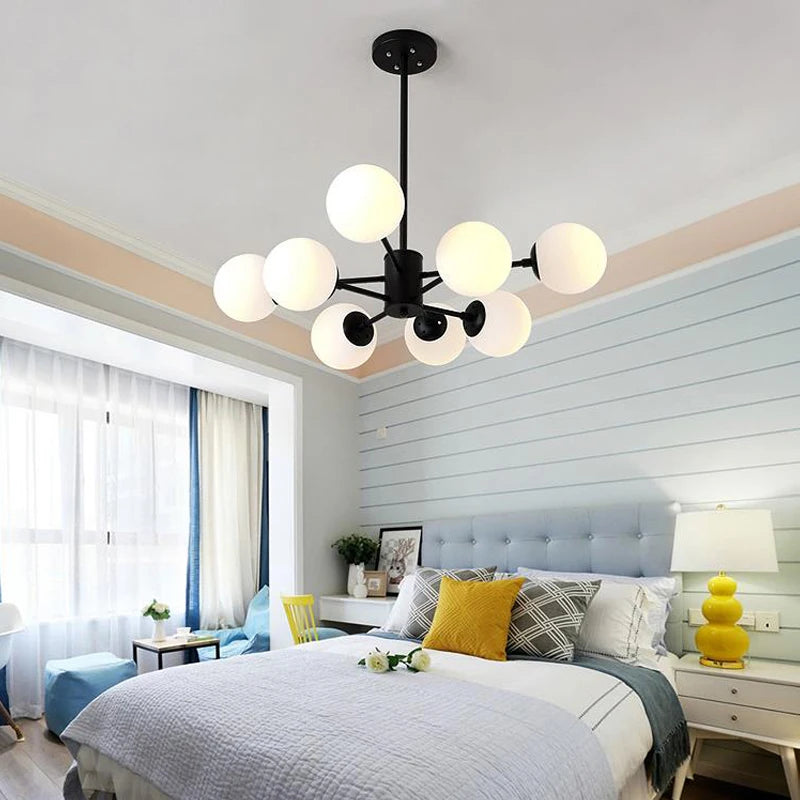 Modern Glass Chandelier Lighting Ceiling Chandeliers Light For Dining Living Room Bedroom Kitchen Indoor Lustre Fixture Lights