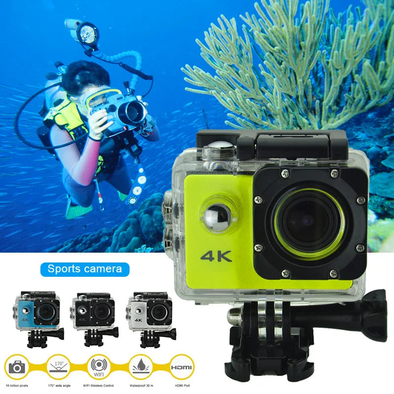 Action Camera 4k Sports HD Sports Video Action Cameras Waterproof Wide View Angle Bike Outdoor Cameras