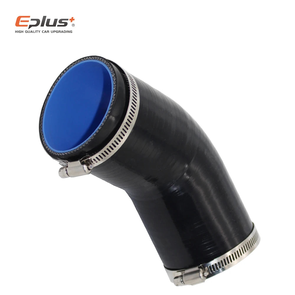 EPLUS Universal Silicone Tubing Hose Connector Intercooler Turbo Intake Pipe Coupler Hose 45 Degrees Multiple Sizes Black