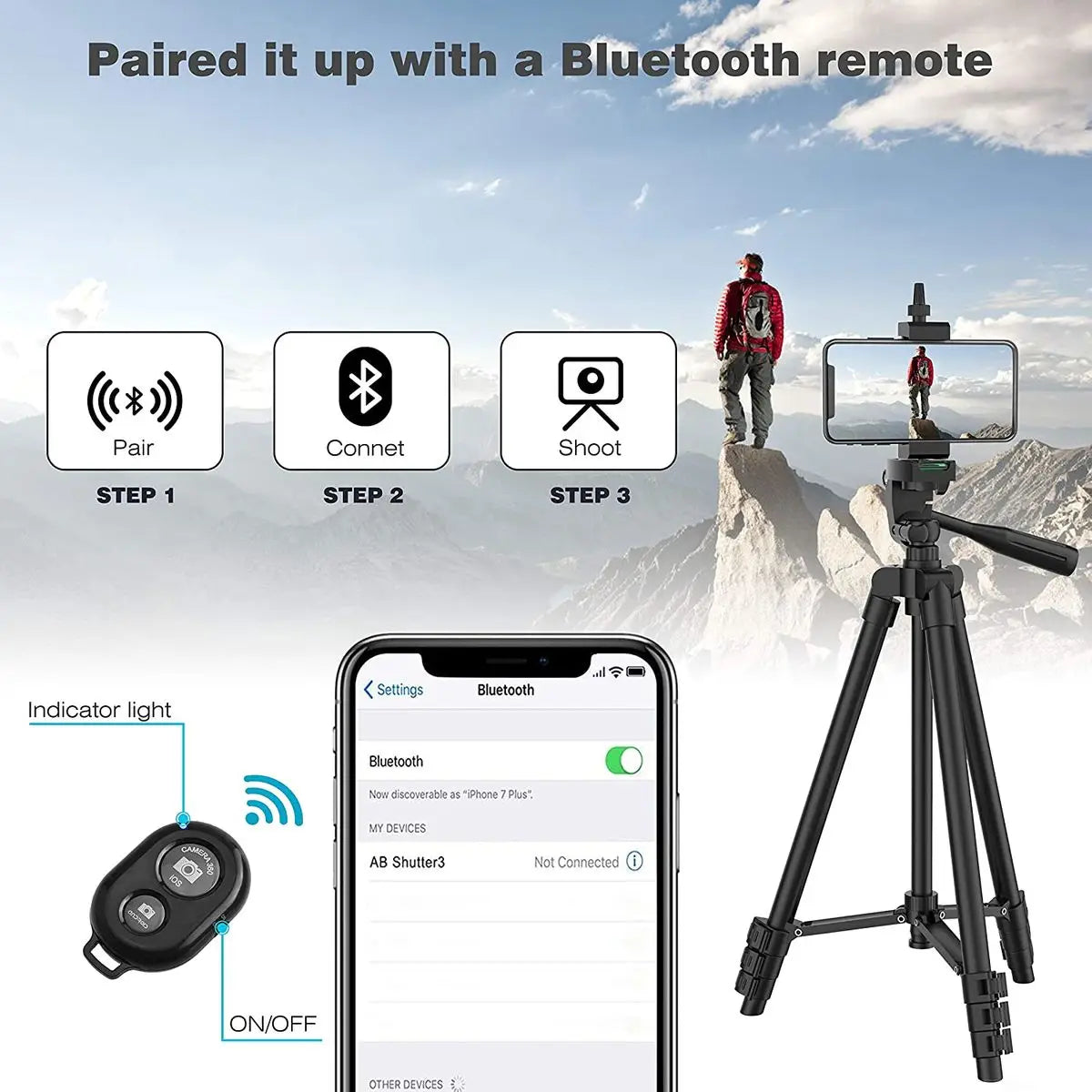 DSLR Flexible Tripod Extendable Travel Lightweight Stand Remote Control For Mobile Cell Phone Mount Camera Gopro Live Youtube