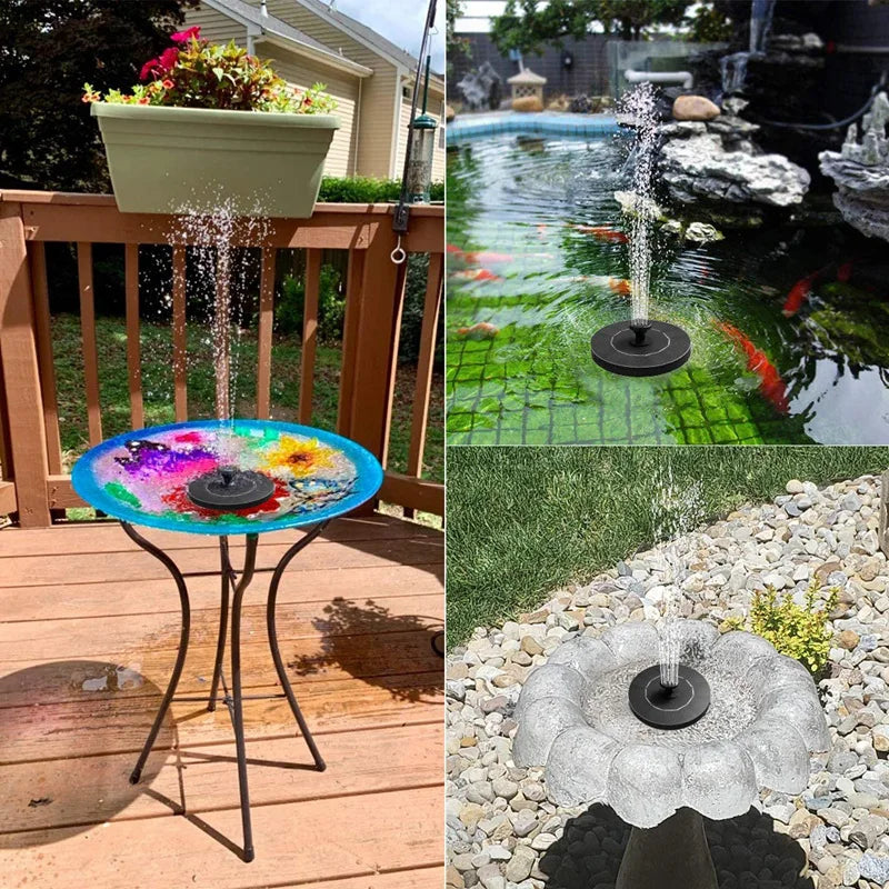 Mini Solar Water Fountain Pool Pond Waterfall Fountain Garden Decoration Outdoor Bird Bath Solar Powered Fountain Floating Water