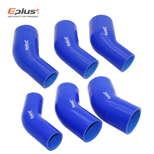 EPLUS Universal Silicone Tubing Hose Connector Intercooler Turbo Intake Pipe Coupler Hose 45 Degrees Multiple Sizes Blue