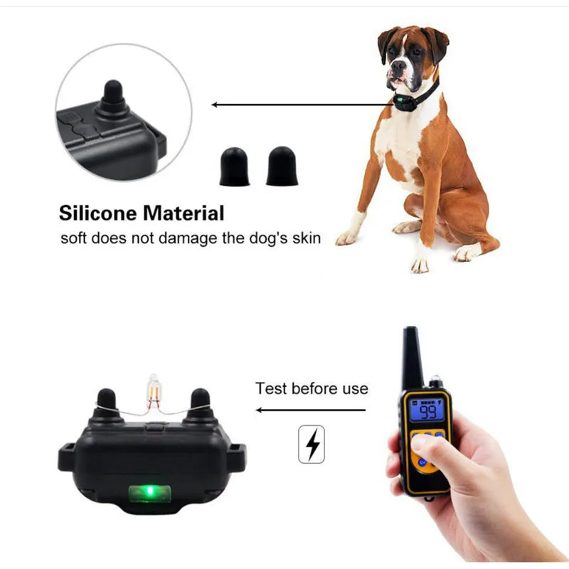 Training Collar Dog 800m Anti Bark Dog Collar Waterproof With Pet Rechargeable Pet Remote Control Electric Collar For Dogs