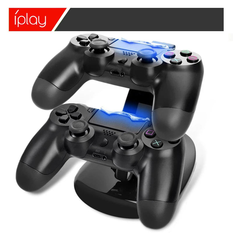 Controller Charger Dock LED Dual USB PS4 Charging Stand Station for Sony Playstation 4 PS4 / PS4 Pro /PS4 Slim black white