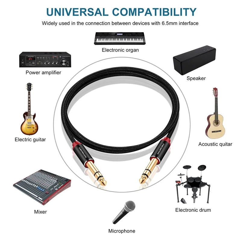 Shuliancable Guitar Instrument Cable, 6.35mm (1/4) TRS Stereo Audio Cable for Electric Guitar,Mandolin, Bass, Amplifier