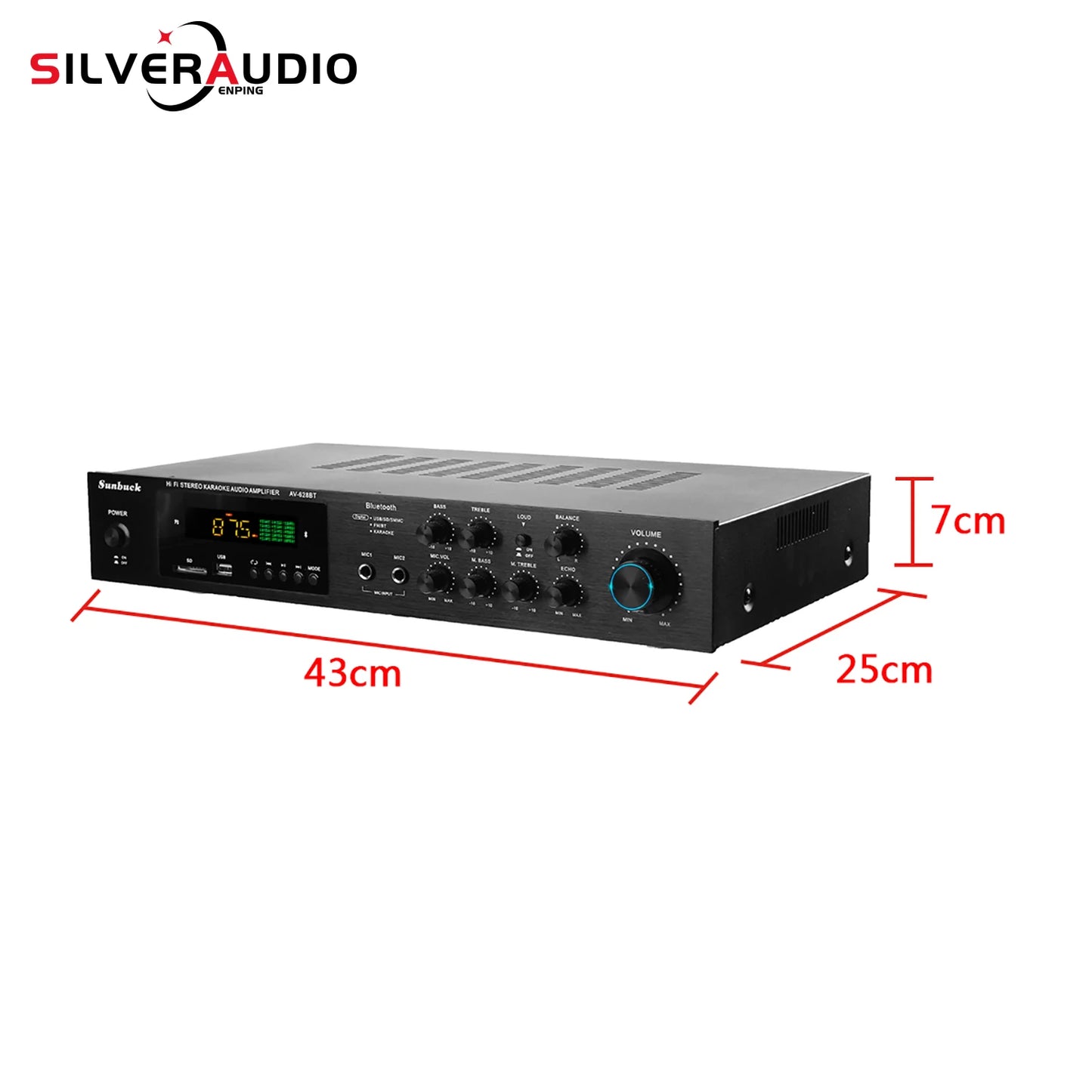 GAP-628BT 110V/220V 2000W Power Amplifier Audio Subwoofers HIFI Stereo BT Surround Sound Digital Powerful Home Karaoke Cinema