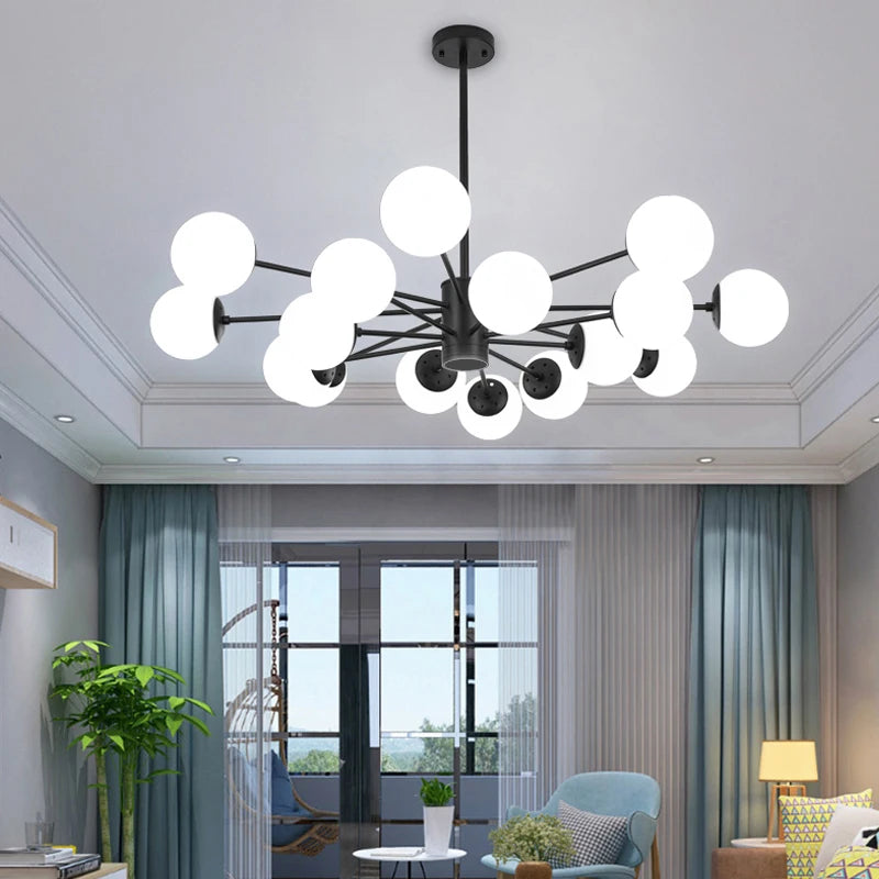 Modern Glass Chandelier Lighting Ceiling Chandeliers Light For Dining Living Room Bedroom Kitchen Indoor Lustre Fixture Lights