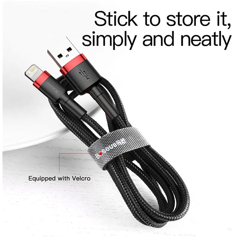 Baseus USB Cable for iPhone 12 11 Pro Max 8 X XR Fast Charge for iPhone Cable USB Data Sync Cable Phone Charger Cable Wire Cord