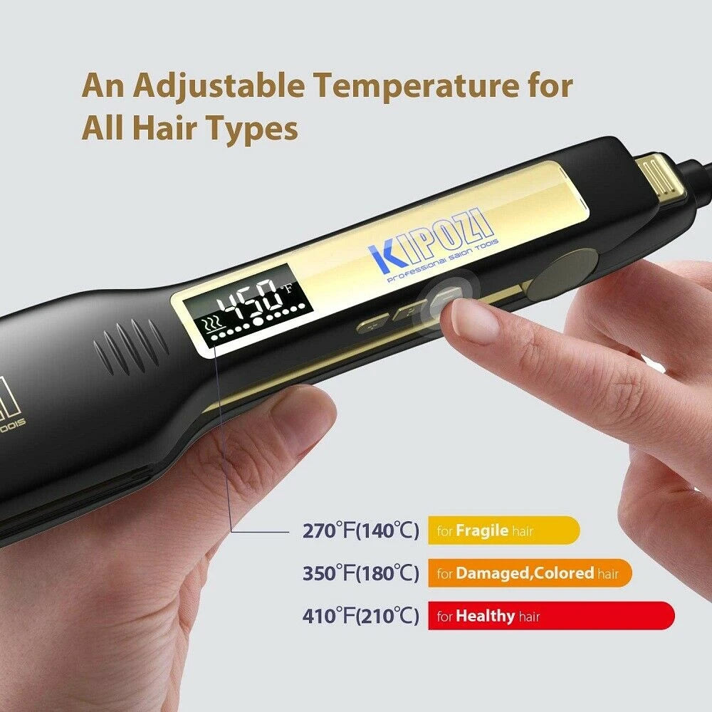 KIPOZI Hair Straightener Flat Iron Tourmaline Ceramic Professional Hair Straightener Culer Salon Steam Hair Iron Hair Care