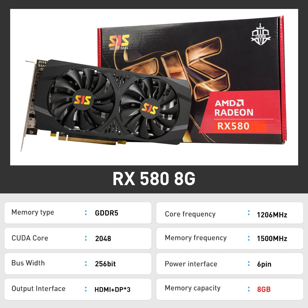 SJS GTX1660 Super 6GB rx 580 GTX 1660 S Super Gaming Graphics Card Video Card NVIDIA GPU GeForce RTX 2060Super placa de vídeo