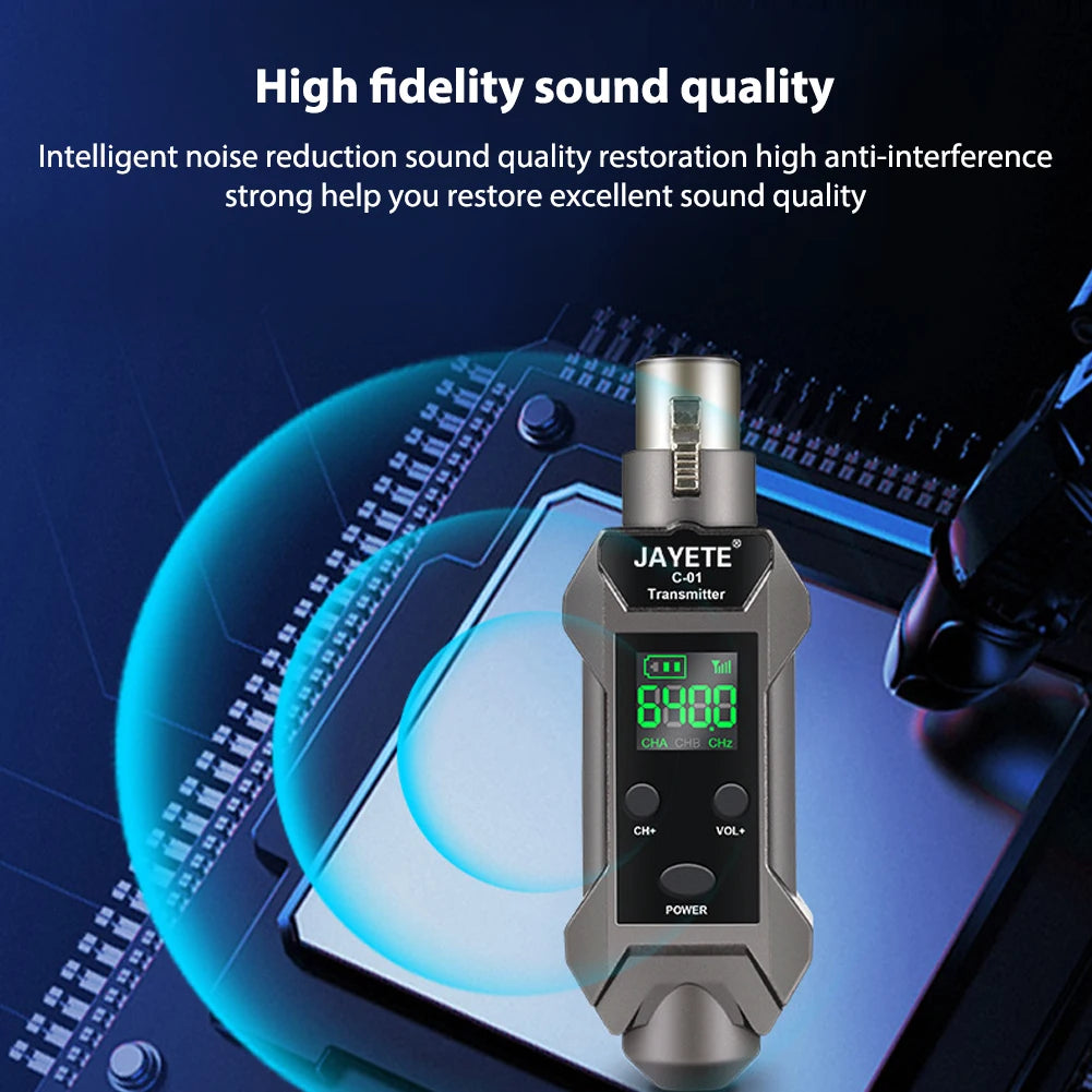 Microphone Wireless Transmitter Receiver Universal Wired to Wireless Converter for Recorders Speakers Power Amplifiers