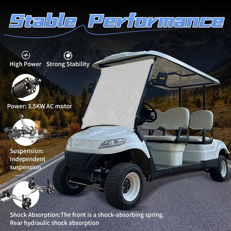 48V 4 Wheel 4 Seater Golf Carts 2024 New Chinese Travel Electric Grocery Cart Electric Scooters 3 - 4 4 People 48V 5Kw