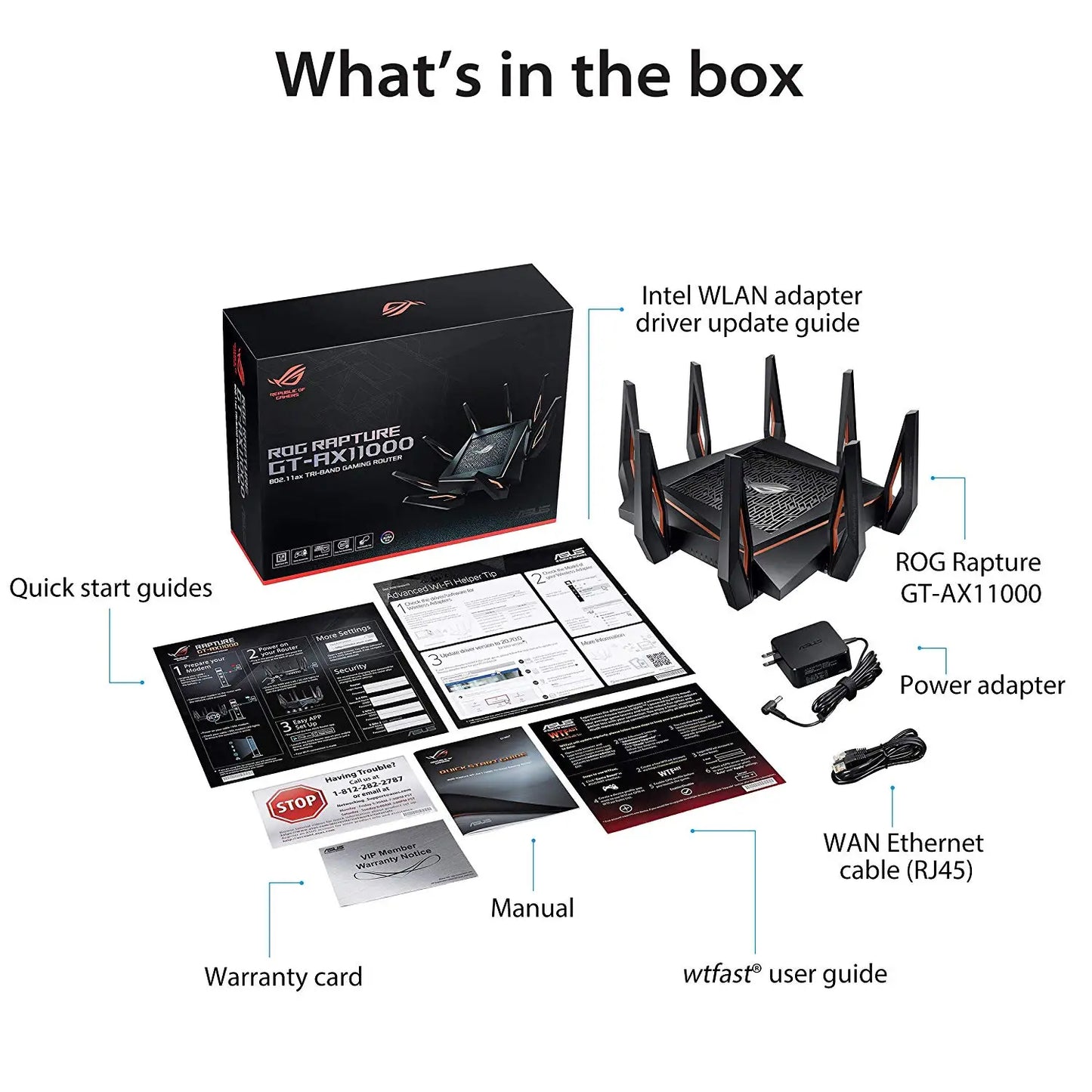 ASUS GT-AX11000 Tri-band Wi-Fi Gaming Router World's First 10 Gigabit With Quad-Core Processor 2.5G Gaming Port DFS WiFi 6