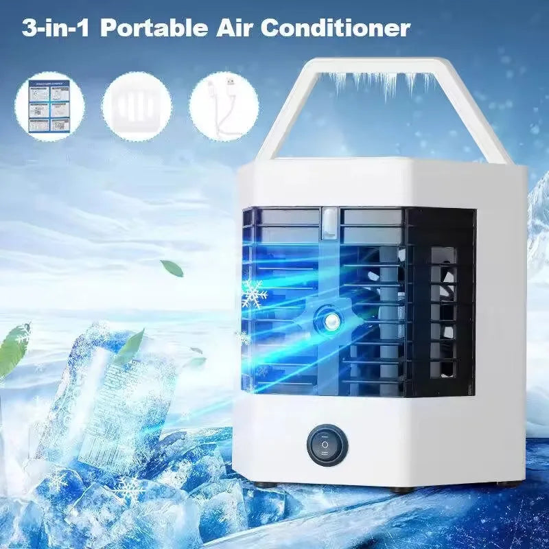 Mini Air Cooler Bladeless Fan Mini Air Conditioner Desktop Portable Air Conditioner For Room Electric Cooling  Fan for Home