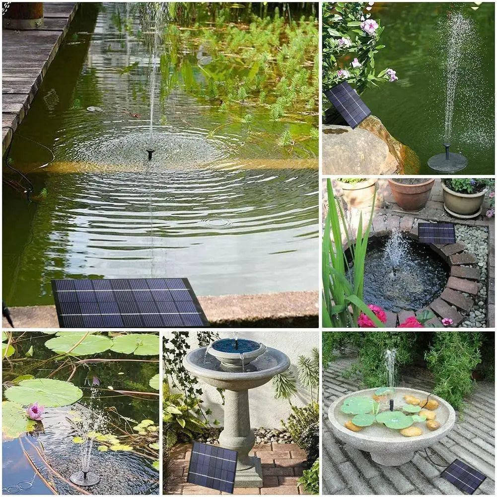 Solar Powered Fountain With 5 Size Spray Adapters Energy Saving Water Pump Solar Panel Water Pump For Garden Pool Water Fountain