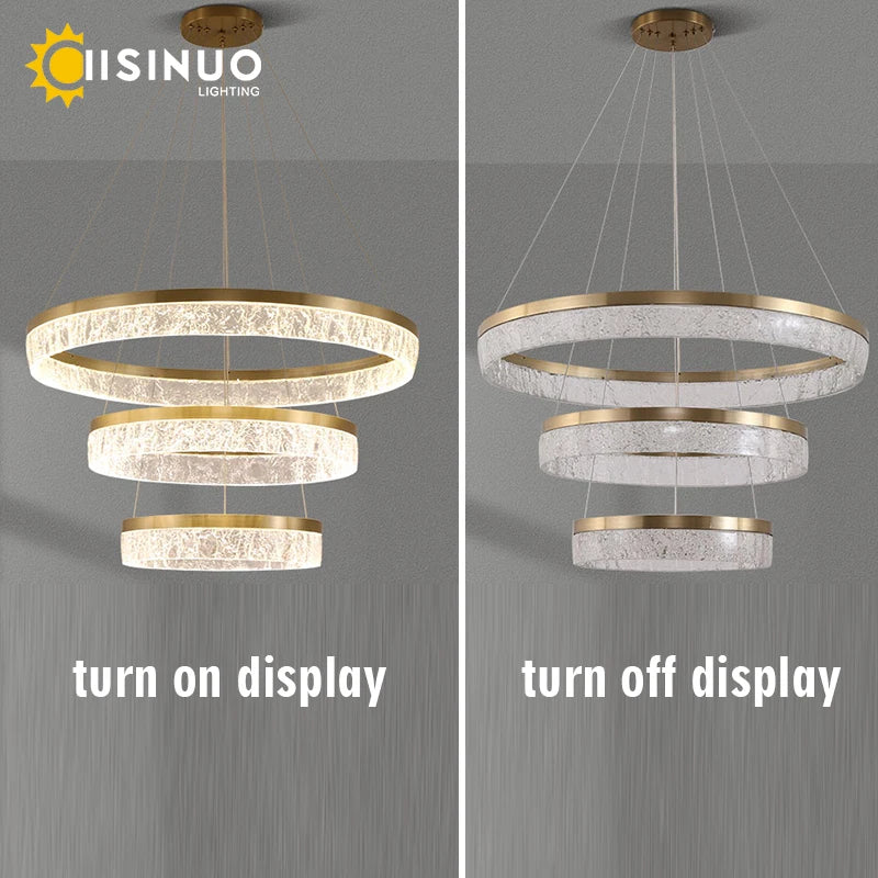 Modern Pendant Light LED Dimmable Chandelier with Remote Ring Hanging Light Fixture Gold Lighting for Kitchen Island Dining Room