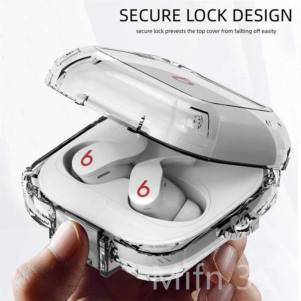 New【With Secure Lock】Transparent TPU Case For Beats Fit Pro  Earphone Accessories Shockproof Case For Beats Fit Pro 2021 Cases