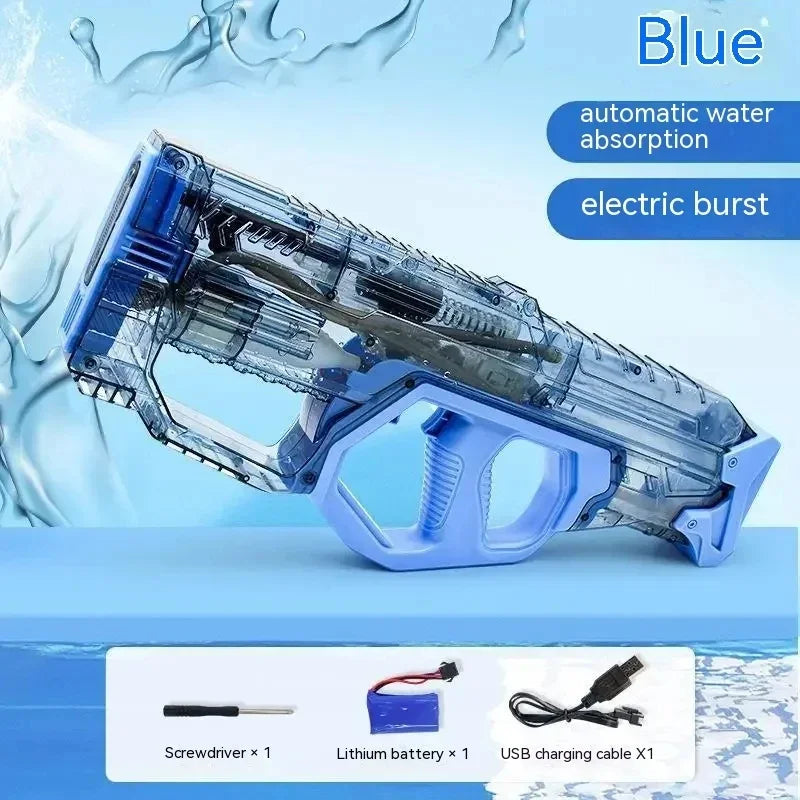 Adult Fully Automatic Electric Water Gun Toys，2024 Summer Outdoor Powerful Water Gun High Capacity Playing For Kids Watergun