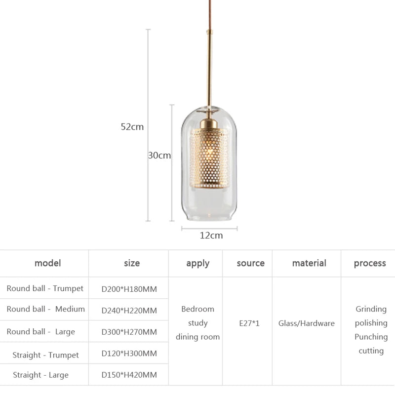 Loft Glass Pendant Light Modern creative ball Hanging Lamp Kitchen Light Fixture Dining Wall Hanglamp Living Room Luminaire