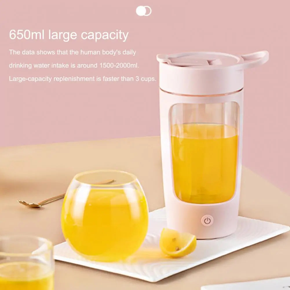 650ml  Shaker Cup Lovely Fitness Trip Carrying Shaker Cup USB Charging Dust-proof Shaker Bottle