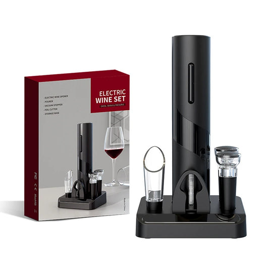 Electric Wine Opener Set Automatic Wine Corkscrew Battery Operate Red Wine Bottle Opener Wine Accessories for Home Kitchen Party