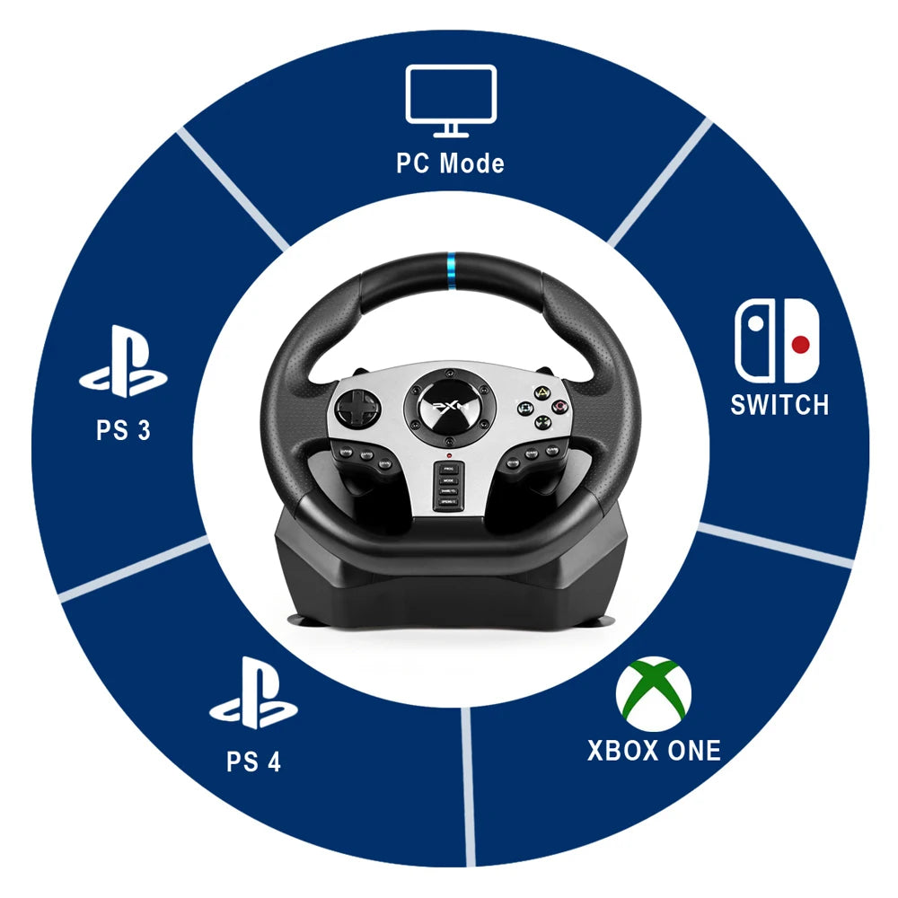 PXN V9 270°/900° Gaming Steering Wheel for PC Windows 7/8/10/11/PS4/PS3/Switch/Xbox One/Xbox Series X/S