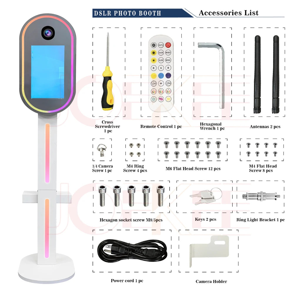 Portable Mirror Photo Booth Camera Selfie Machine Shell 15.6 inch LCD Touch Screen DSLR Photo Booth for Partys Events Weddings