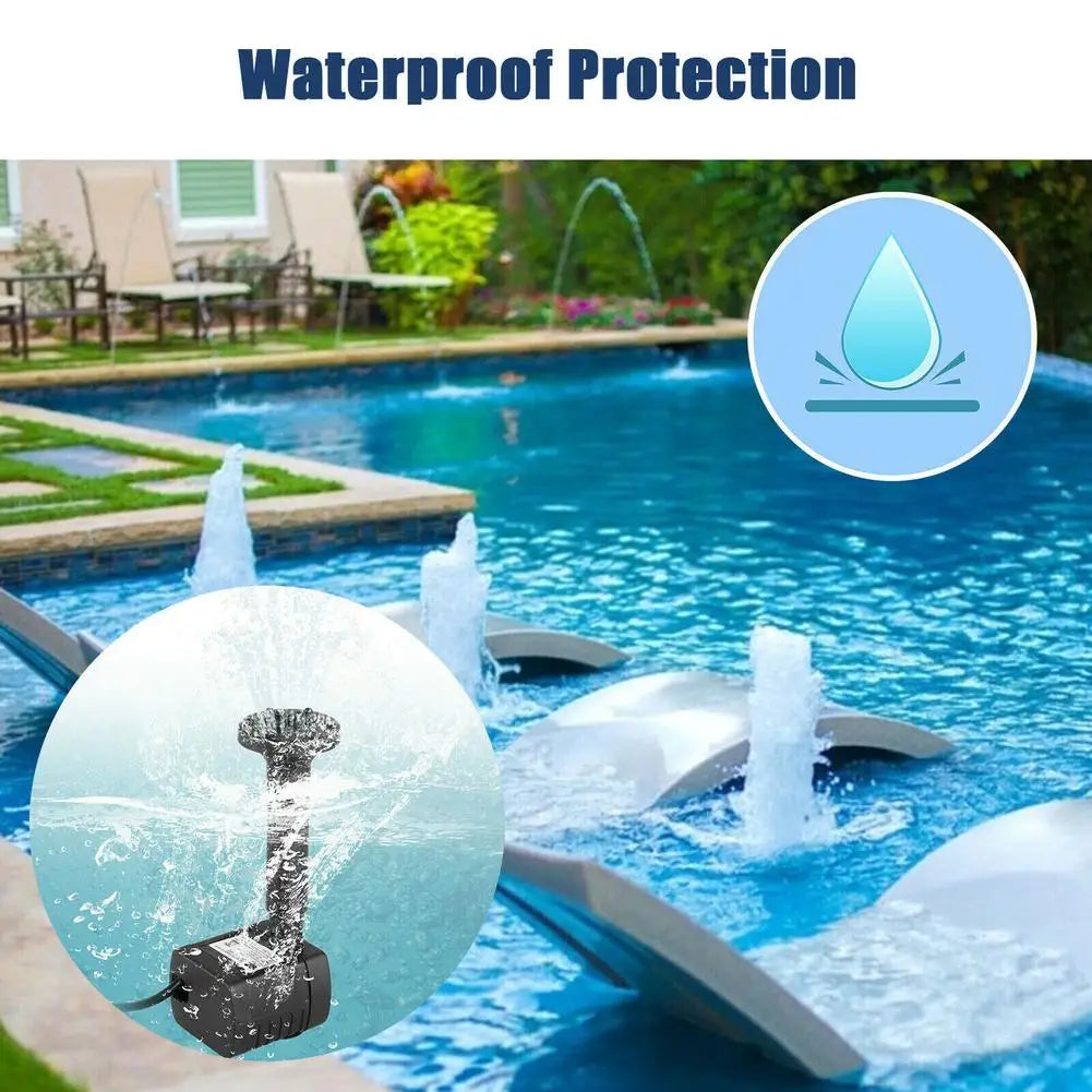 Solar Powered Fountain With 5 Size Spray Adapters Energy Saving Water Pump Solar Panel Water Pump For Garden Pool Water Fountain