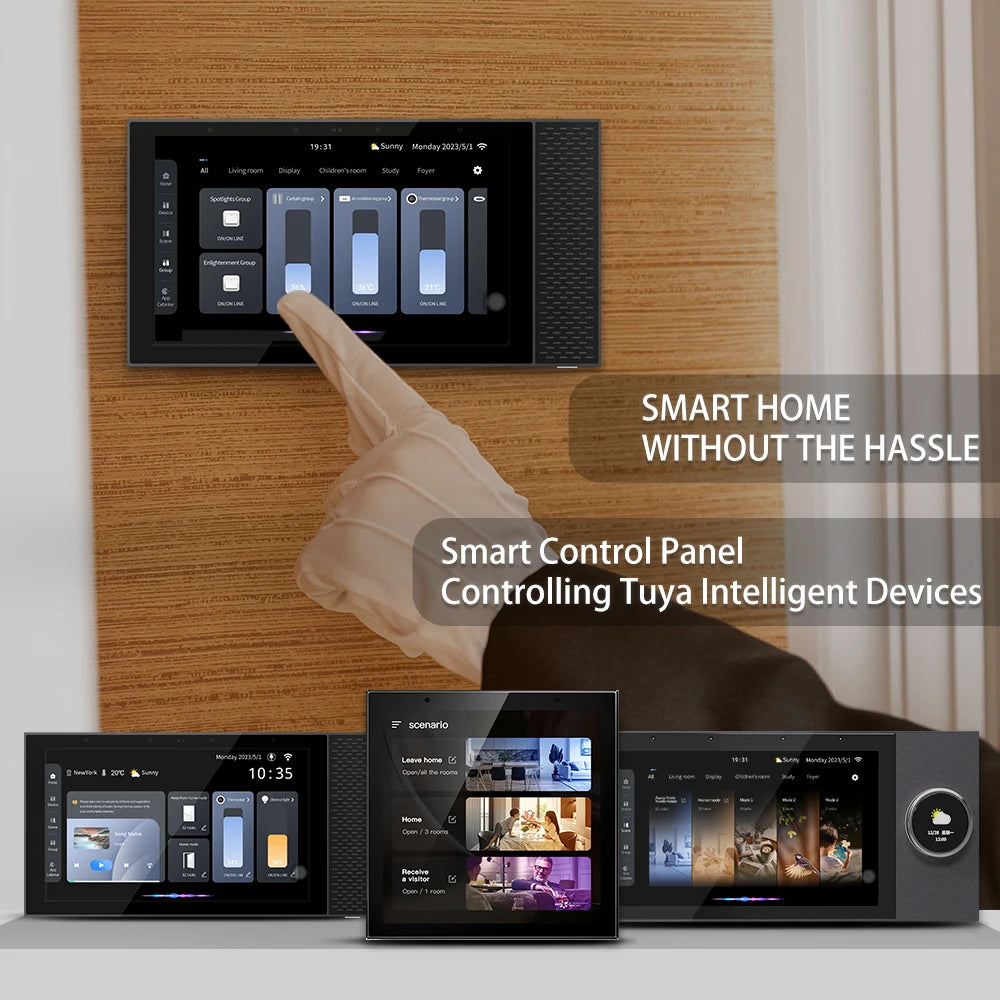 Smart Home Control Panel Controls Tuya Smart Curtains Light Air-Conditioners Wifi Touch Screen Home Automation Residential Panel