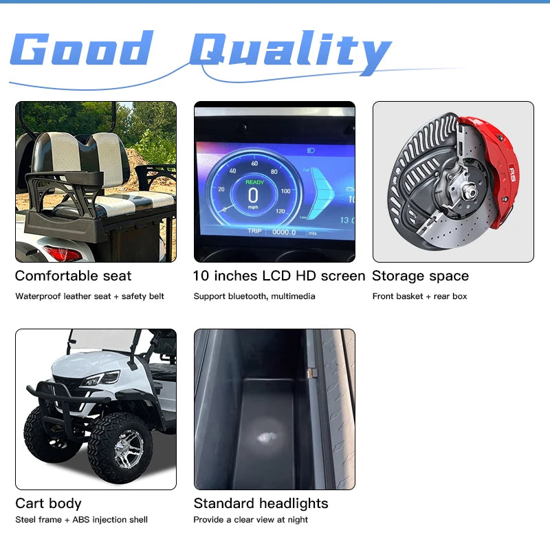 48V 4 Wheel 4 Seater Golf Carts 2024 New Chinese Travel Electric Grocery Cart Electric Scooters 3 - 4 4 People 48V 5Kw