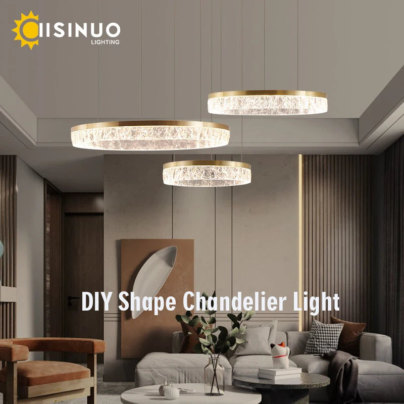 Modern Pendant Light LED Dimmable Chandelier with Remote Ring Hanging Light Fixture Gold Lighting for Kitchen Island Dining Room