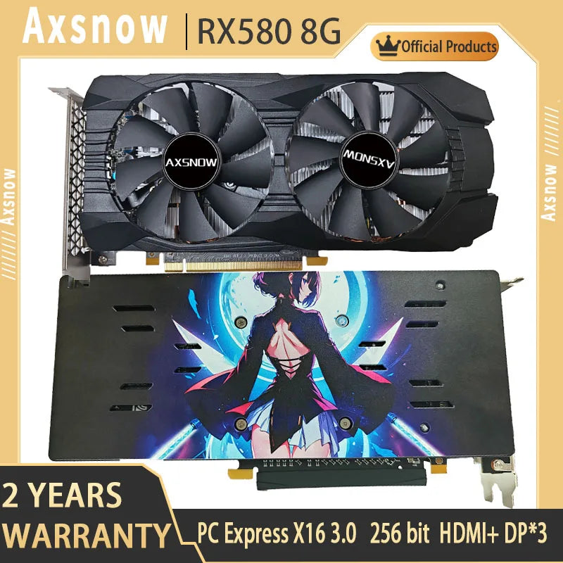 SOYO Video Card AMD RX580 RX590 GME 8GB Gaming GDDR5 256Bit PCI Express 3.0×16 GPU Computer placa de video 8 Pins Graphics Card