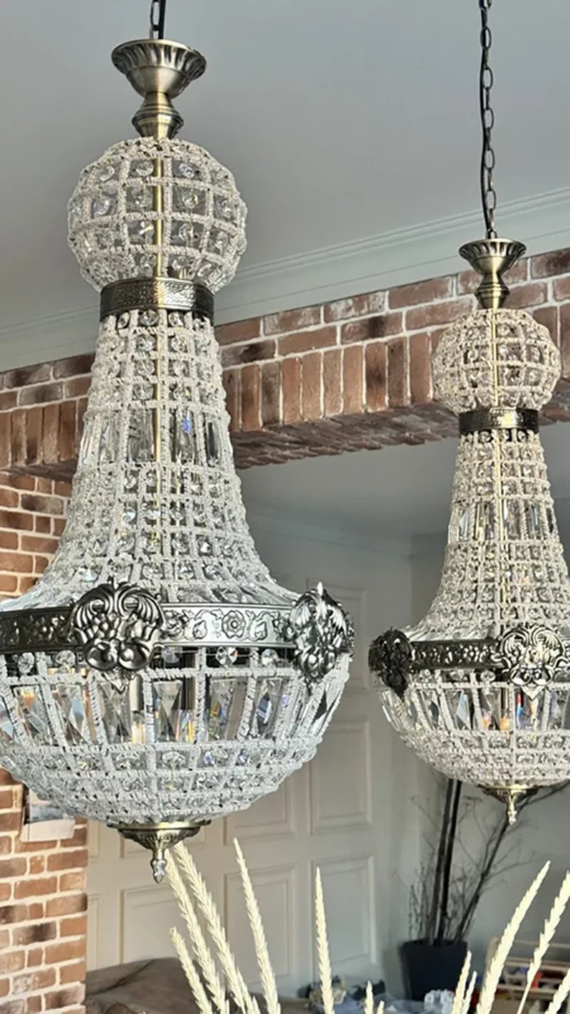 Europe Retro Lustre Royal Empire Crystal Chandelier Vintage Large Chandelier Hotel Living Room Bedroom Church Ceiling Chandelier