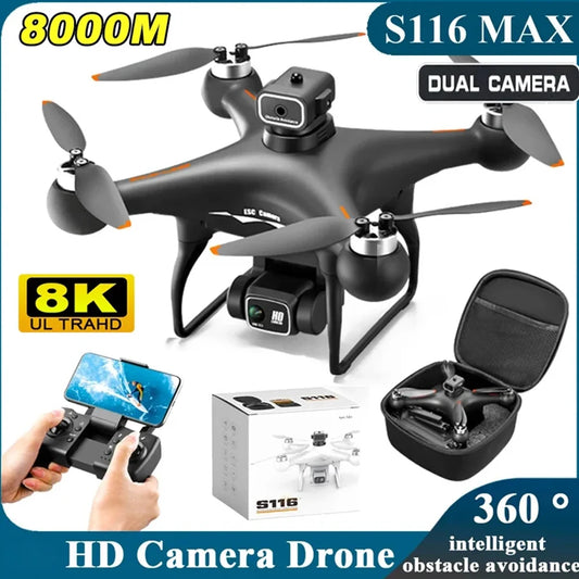 S116 Max Drone 8K GPS 4K Dual Camera Aerial Brushless Motor Long Life Battery Obstacle Avoidance Dron Camera Professional Drone