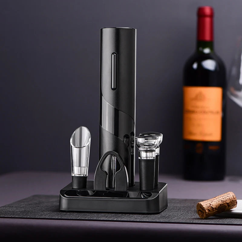 Electric Wine Opener Set Automatic Wine Corkscrew Battery Operate Red Wine Bottle Opener Wine Accessories for Home Kitchen Party