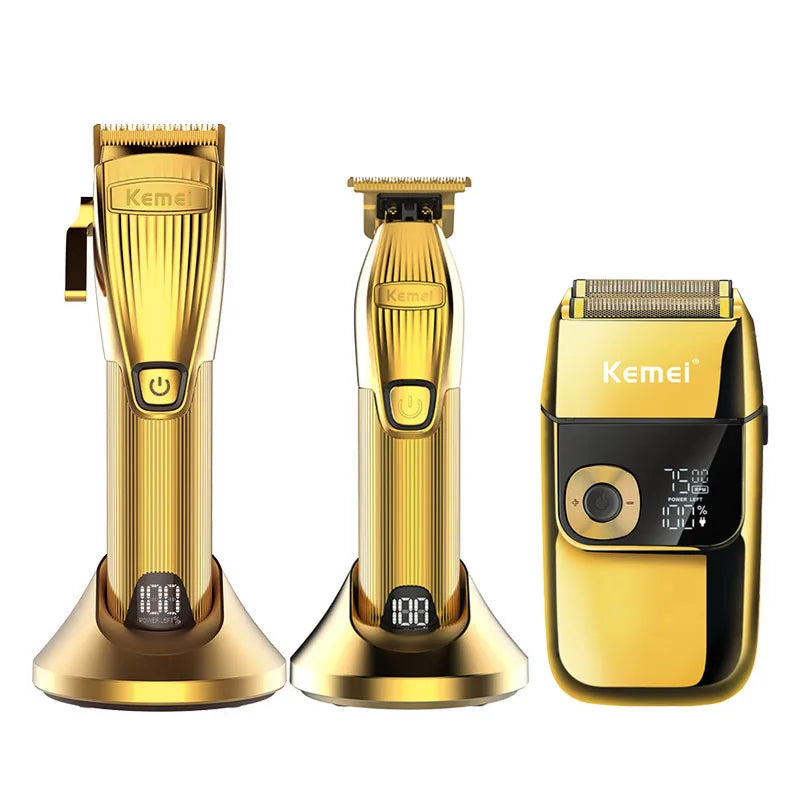 Kemei Professional Hair Trimmer For Men Electric Shaver Beard & Hair Clipper Rechargeable Haircut Machine For Barber Salon Home