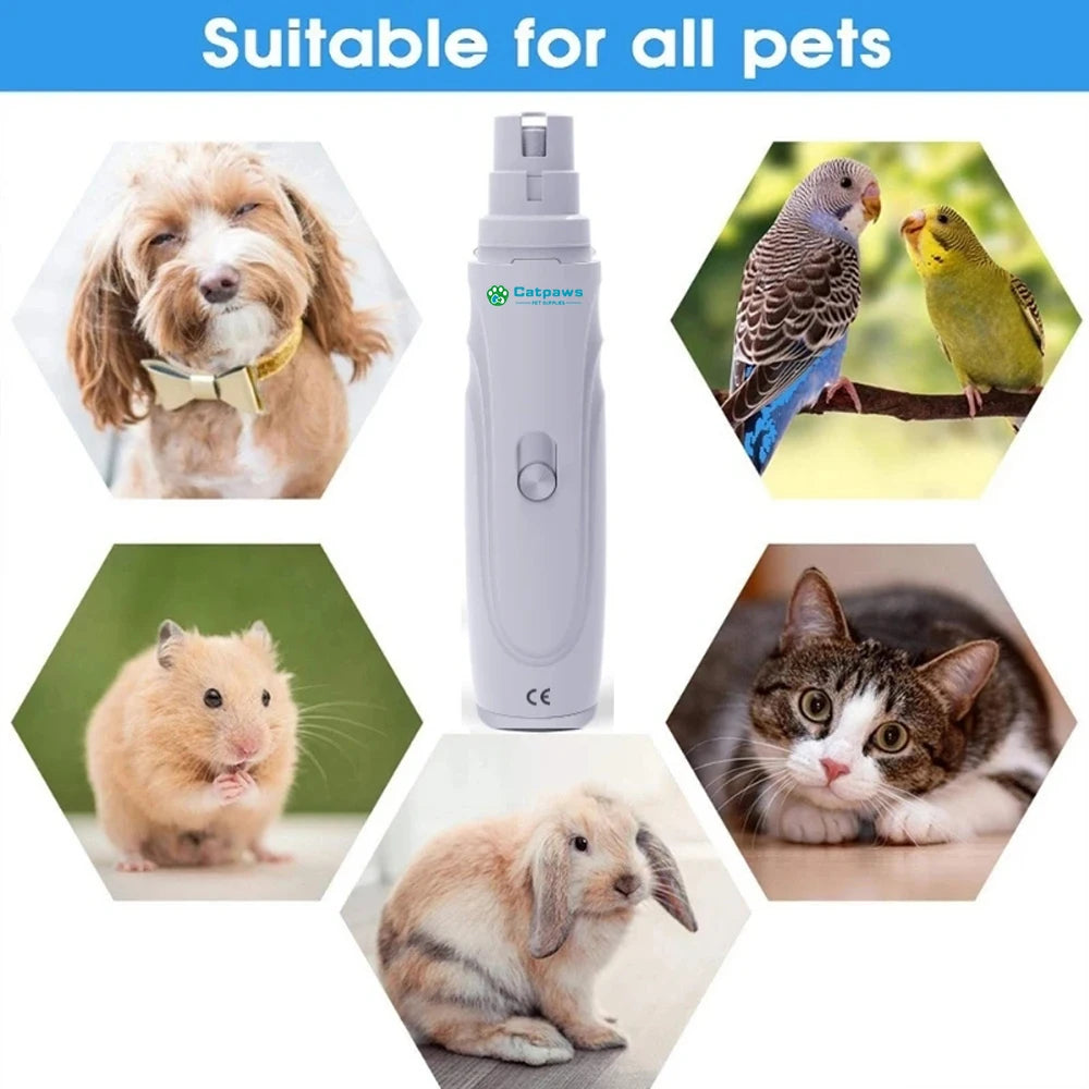 Dog Nail Clippers Electric Pet Nail Grinder USB Rechargeable Dog Cat Paws Nail Cutter Dogs Cats Pets Claw Nail Grooming Trimmer