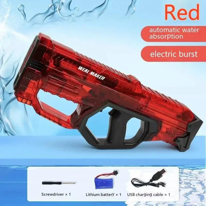 Adult Fully Automatic Electric Water Gun Toys，2024 Summer Outdoor Powerful Water Gun High Capacity Playing For Kids Watergun