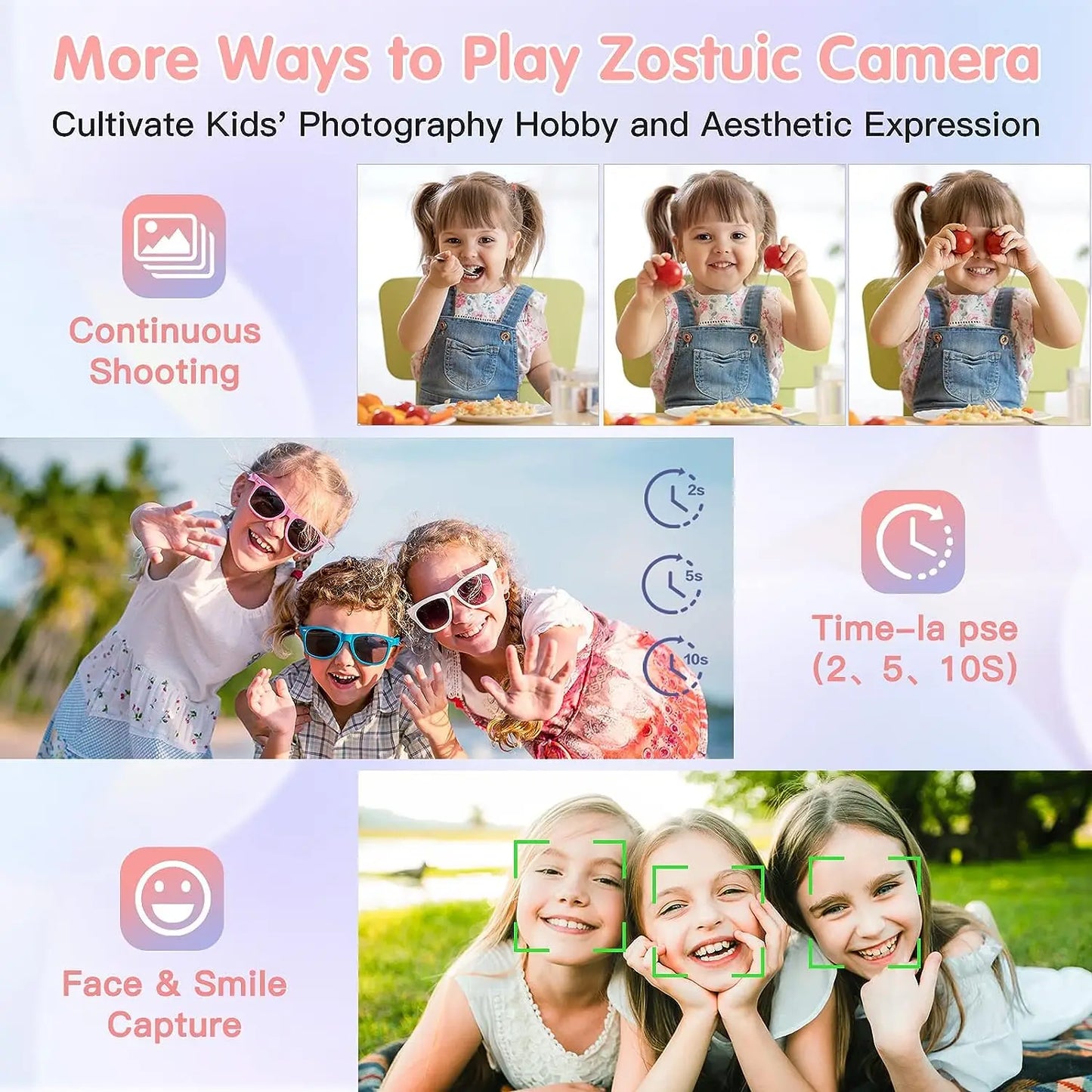 Digital Camera Children Camera for Children Camcorder with 16x Zoom Compact Cameras 1080P 44MP Cameras for Beginner Photography