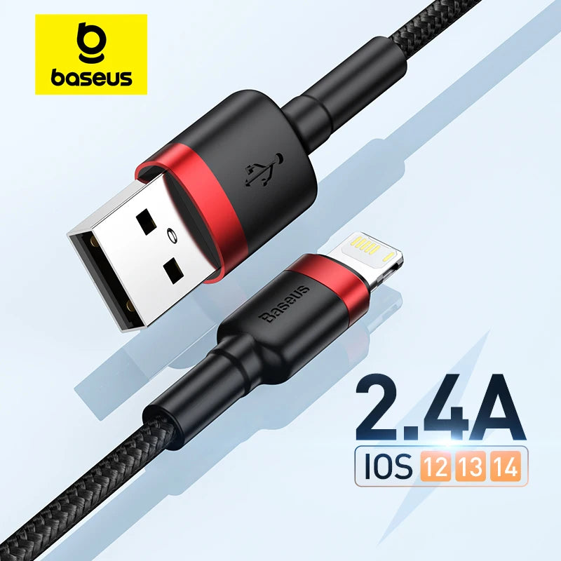 Baseus USB Cable for iPhone 12 11 Pro Max 8 X XR Fast Charge for iPhone Cable USB Data Sync Cable Phone Charger Cable Wire Cord