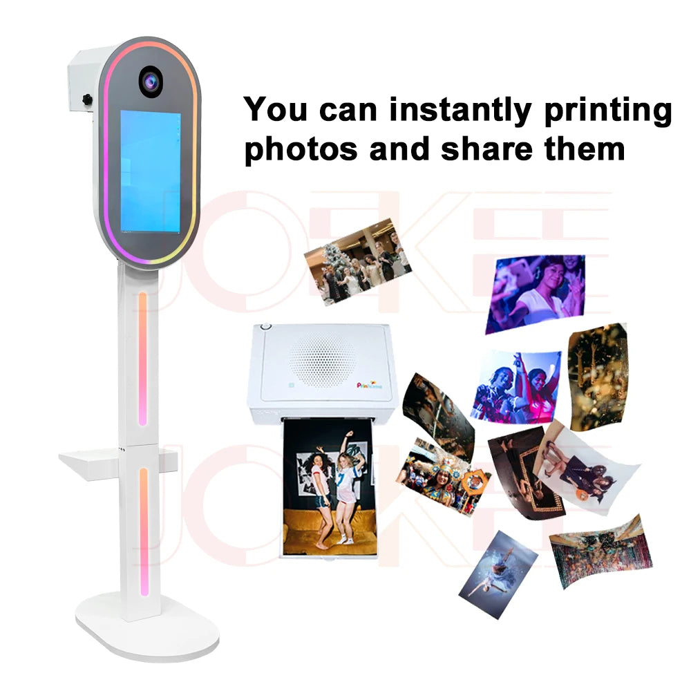 Portable Mirror Photo Booth Camera Selfie Machine Shell 15.6 inch LCD Touch Screen DSLR Photo Booth for Partys Events Weddings