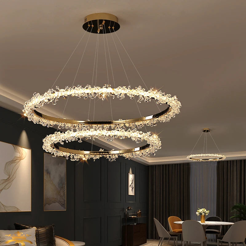 Modern Led Chandeliers For Dining Room Crystal Living Room Decoration Pendant Light Art Hanging Light Fixture Indoor Lighting