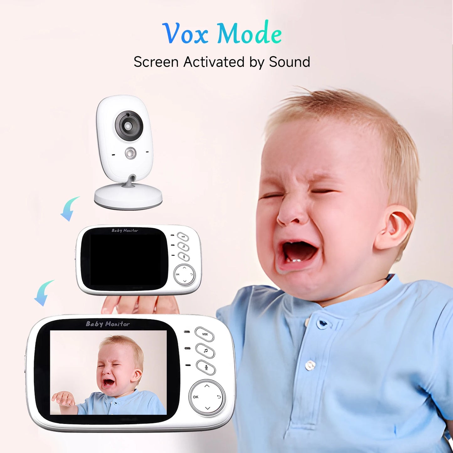 Baby Monitor VB603 Wifi Surveillance Camera 3.2" LCD Display Video Intercom Digital Cameras Security-Protection For Newborm